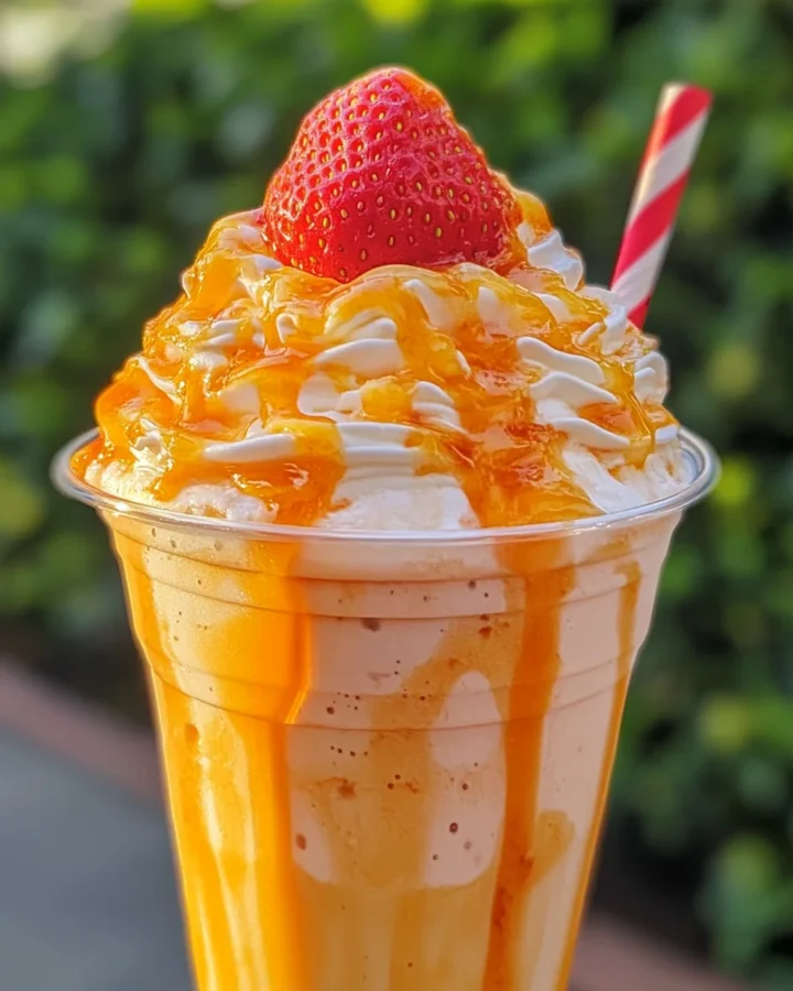 Mango Strawberry Sunrise Frappuccinos