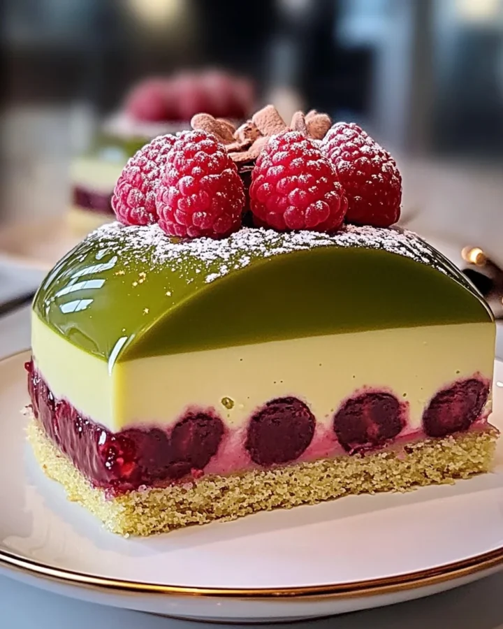 Matcha Raspberry Dome Cake