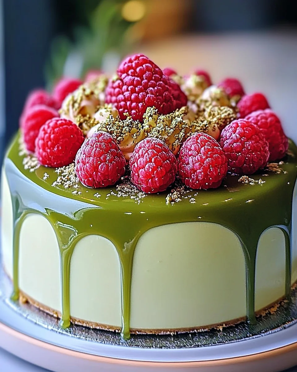 Matcha Raspberry Dome Cake