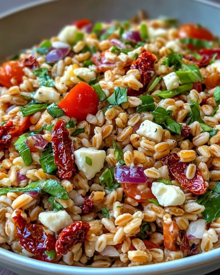 Mediterranean Farro Salad with Sun-Dried Tomatoes