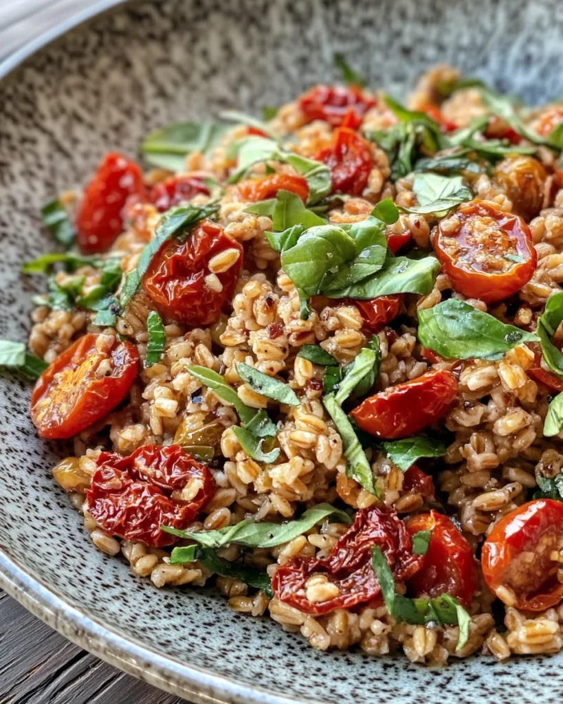 Mediterranean Farro Salad with Sun-Dried Tomatoes