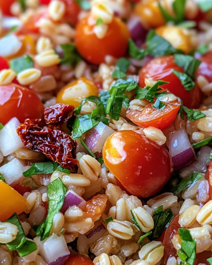 Mediterranean Farro Salad with Sun-Dried Tomatoes