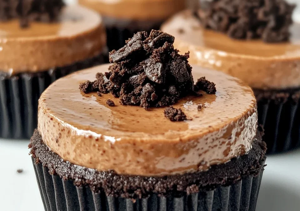 Mini Mocha Cheesecakes with Oreo Crust