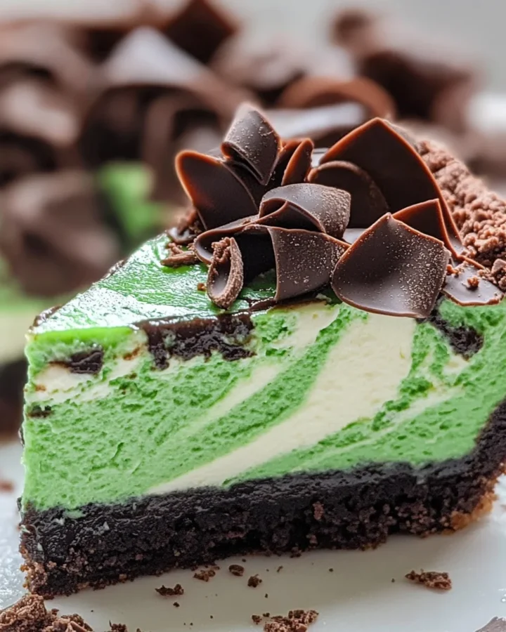 Mint Chocolate Cheesecake Pie with a No-Bake Twist 