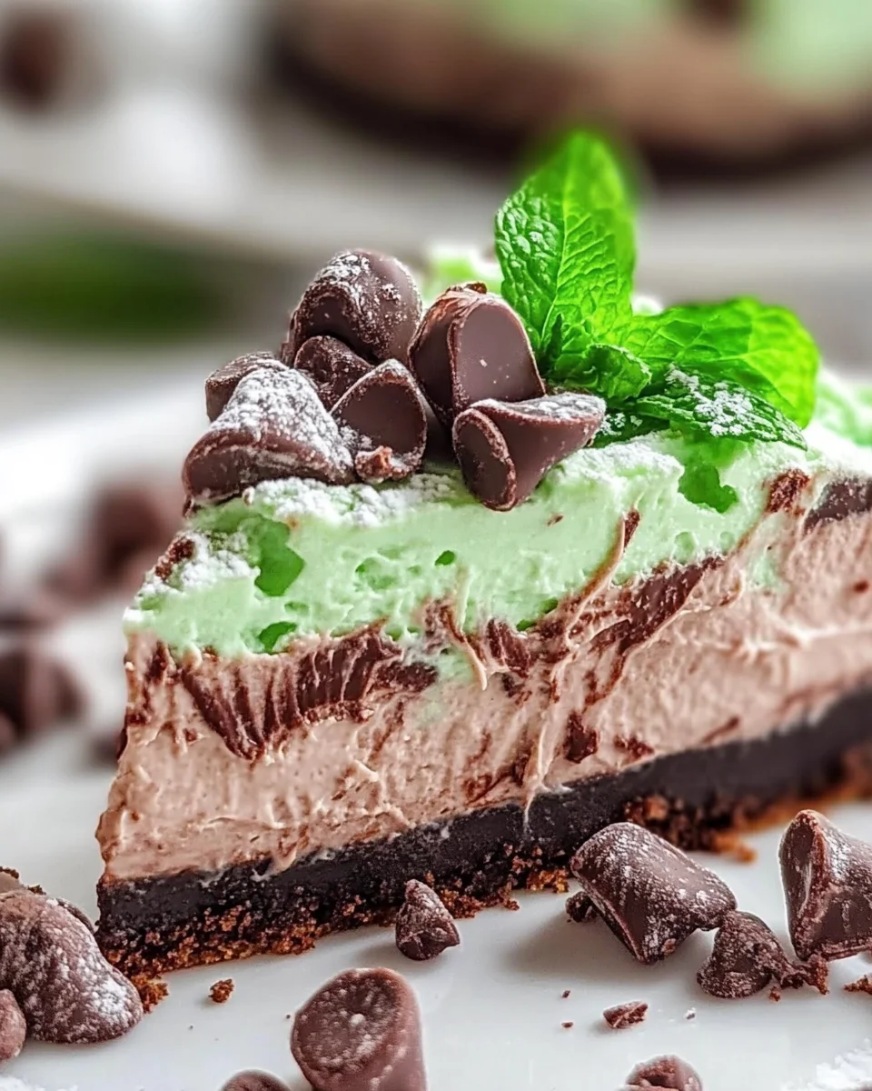 Mint Chocolate Cheesecake Pie with a No-Bake Twist