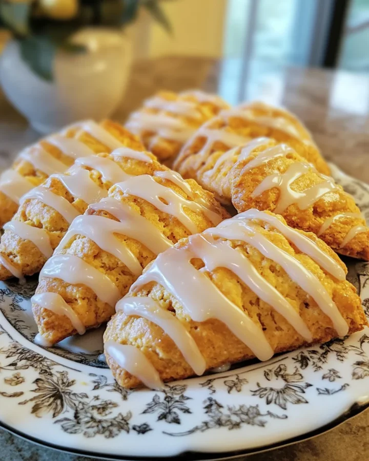 Pumpkin Scones with Maple Glaze