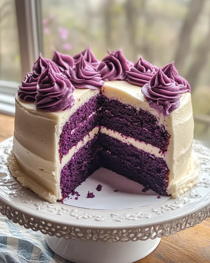 Purple Velvet Cake with Cream Cheese Frosting