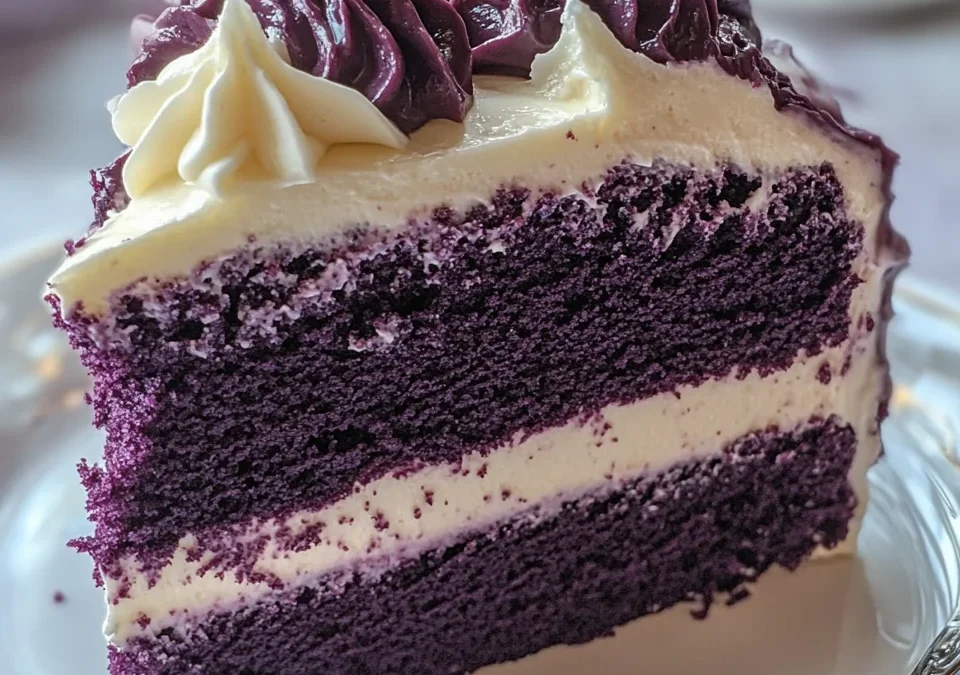 Purple Velvet Cake with Cream Cheese Frosting