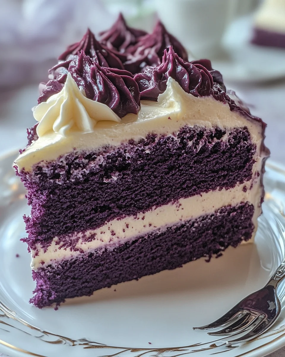 Purple Velvet Cake with Cream Cheese Frosting