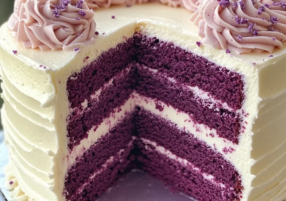 Purple Velvet Cake with Cream Cheese Frosting