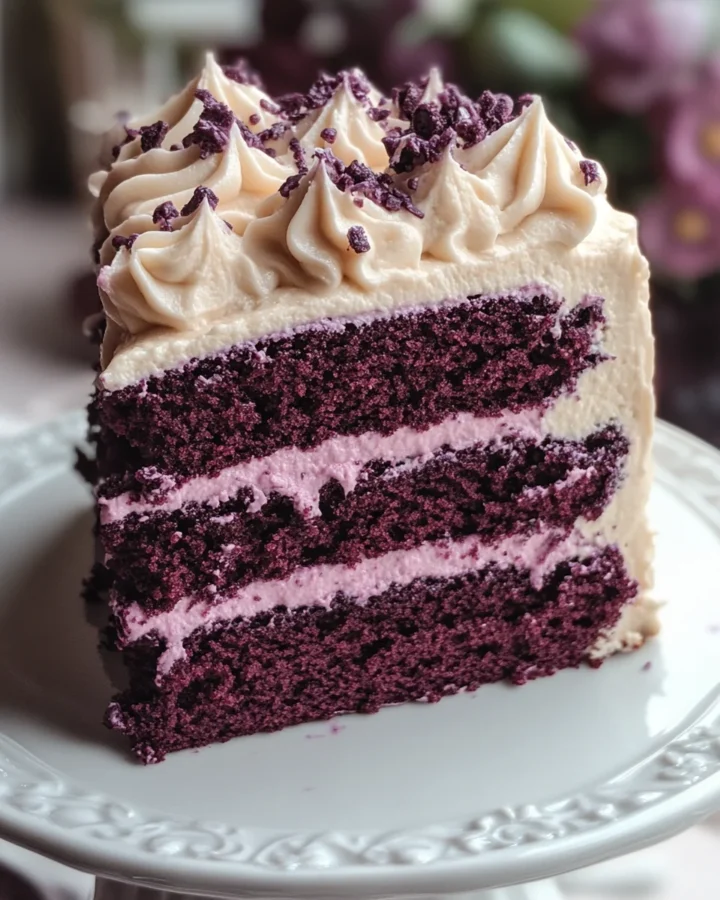 Purple Velvet Cake with Cream Cheese Frosting