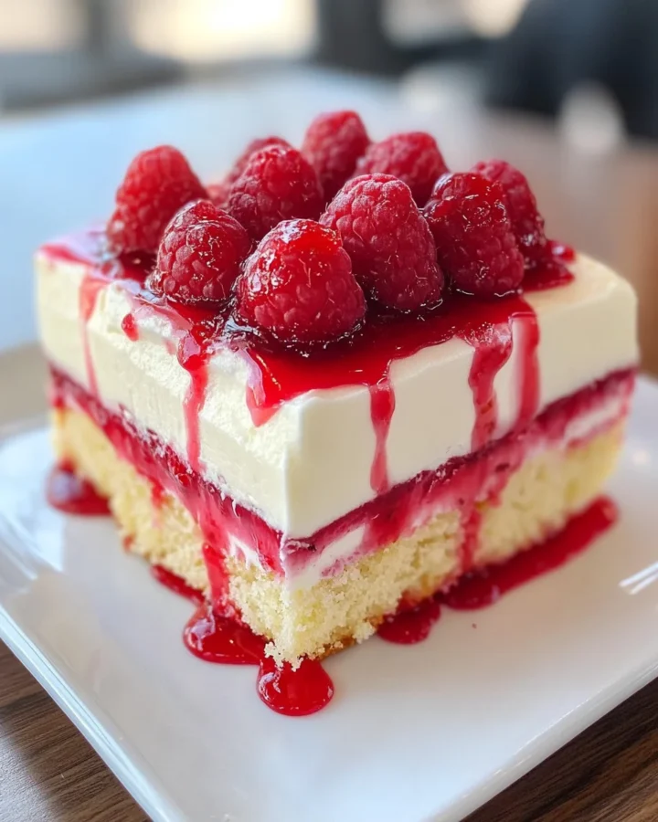 Raspberry Zinger Poke Cake