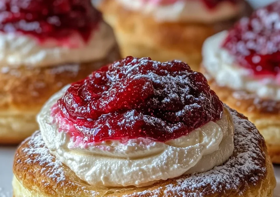 Rhubarb Cream Puffs