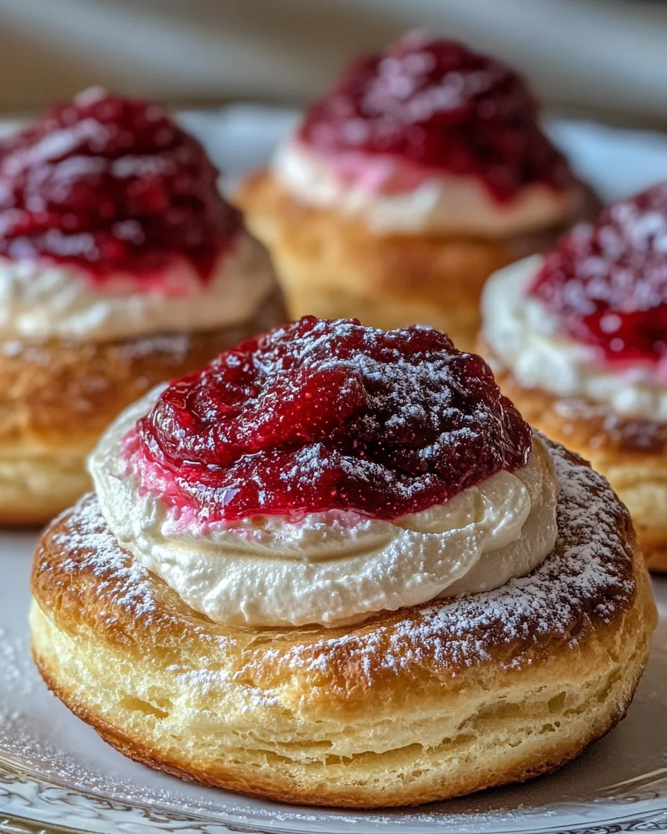 Rhubarb Cream Puffs