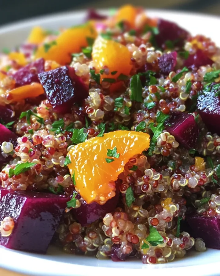 Roasted Beet and Quinoa Salad with Orange Vinaigrette