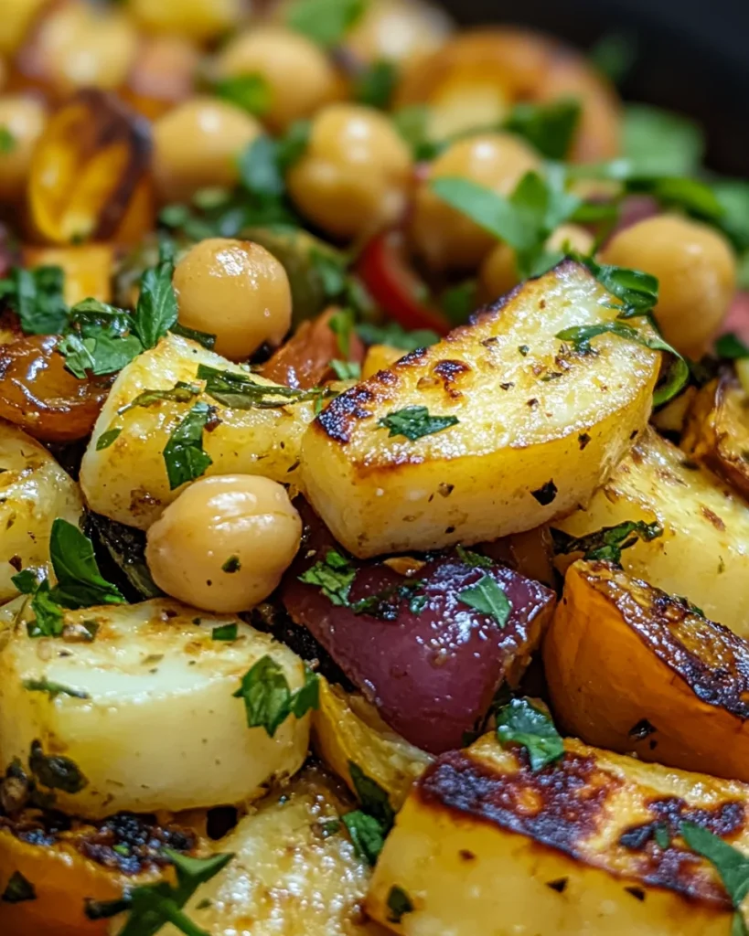 Roasted Veggies with Halloumi & Chickpeas