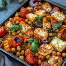 Roasted Veggies with Halloumi & Chickpeas: A Hearty Mediterranean Feast