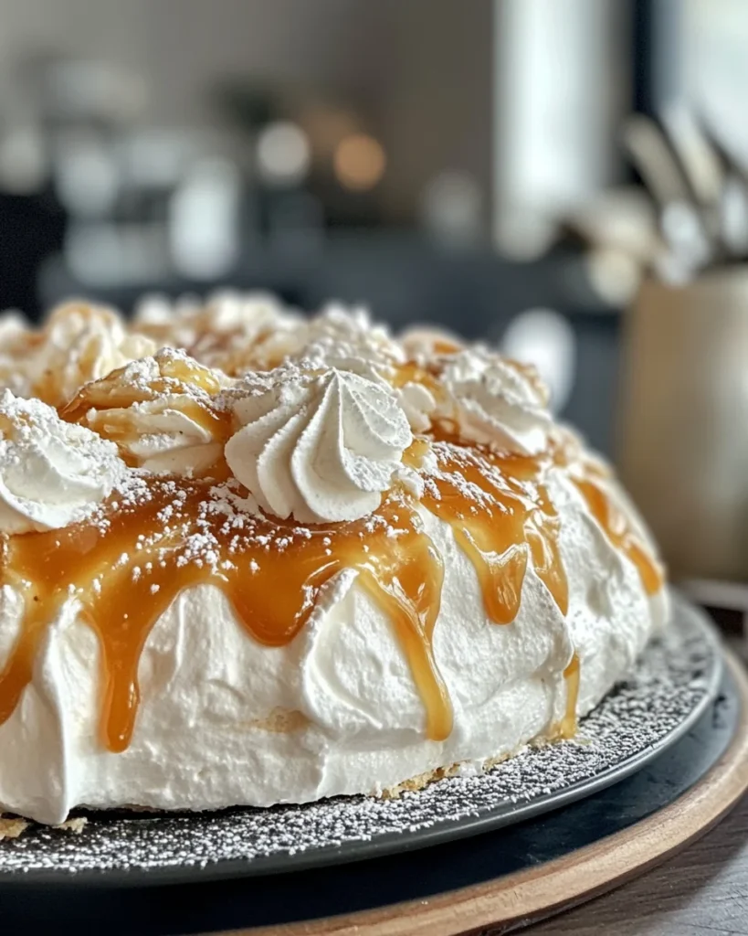 Salted Caramel Shortbread Pavlova