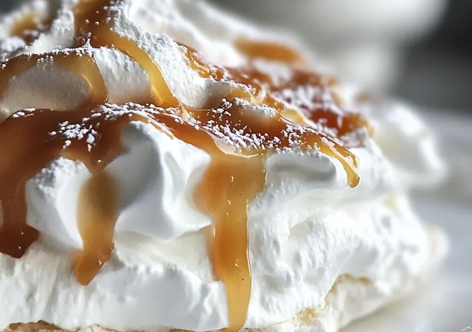 Salted Caramel Shortbread Pavlova