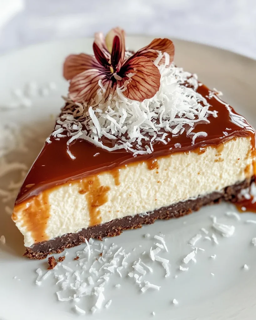 Samoa Cheesecake with Coconut Caramel