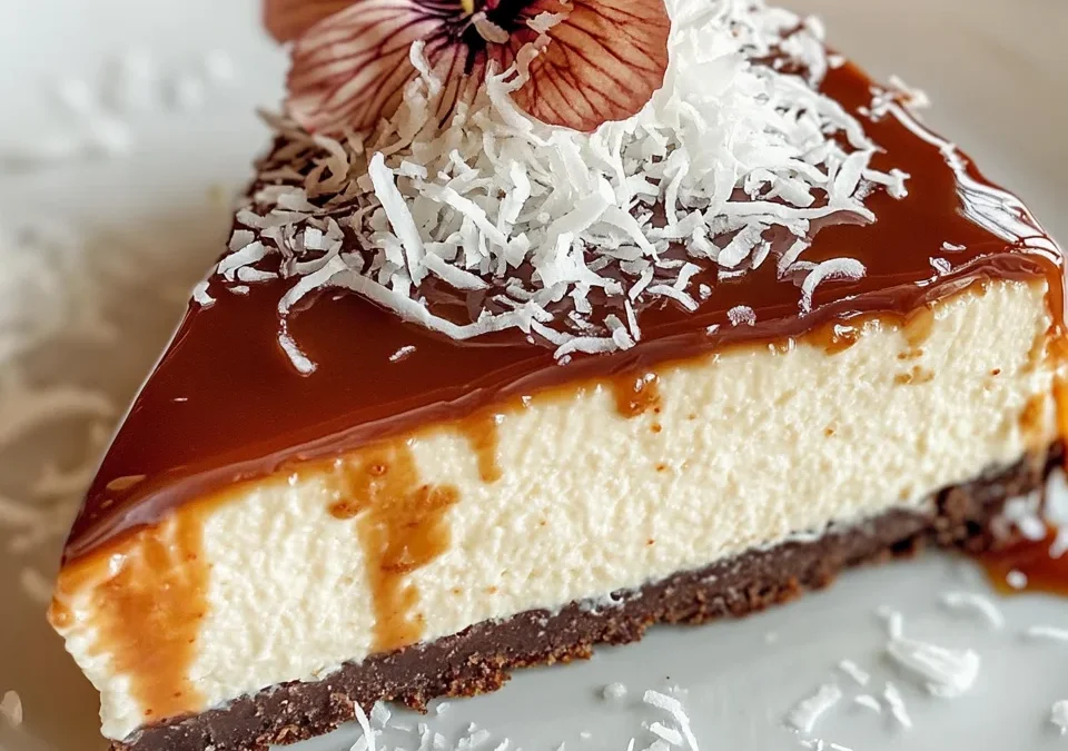 Samoa Cheesecake with Coconut Caramel