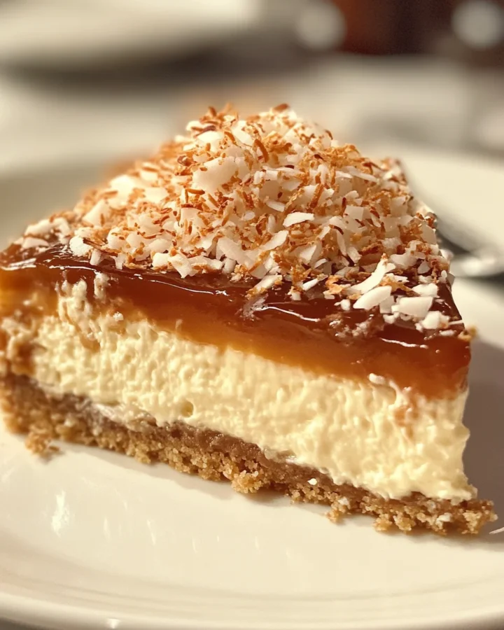 Samoa Cheesecake with Coconut Caramel