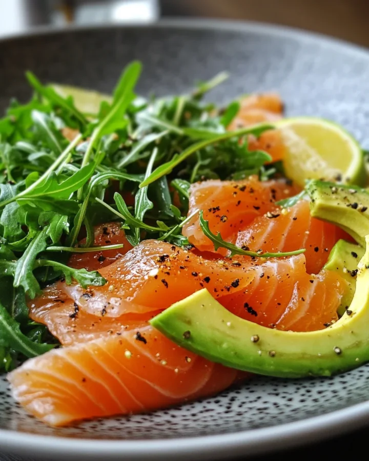 Smoked Salmon, Avocado, and Arugula Salad