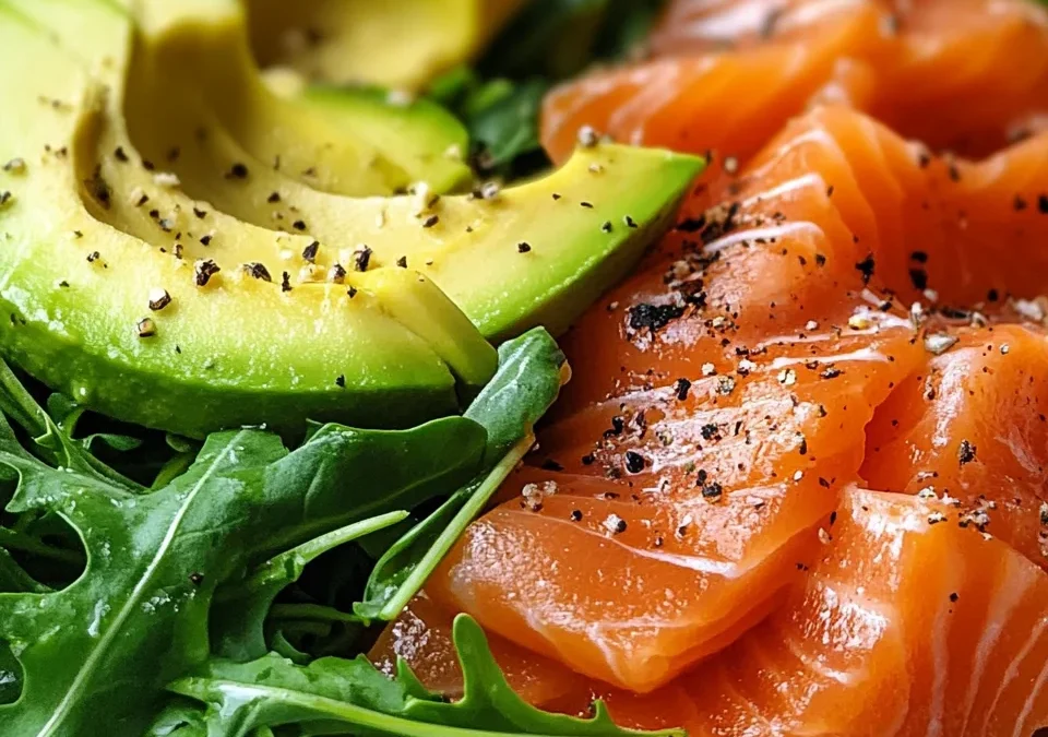Smoked Salmon, Avocado, and Arugula Salad