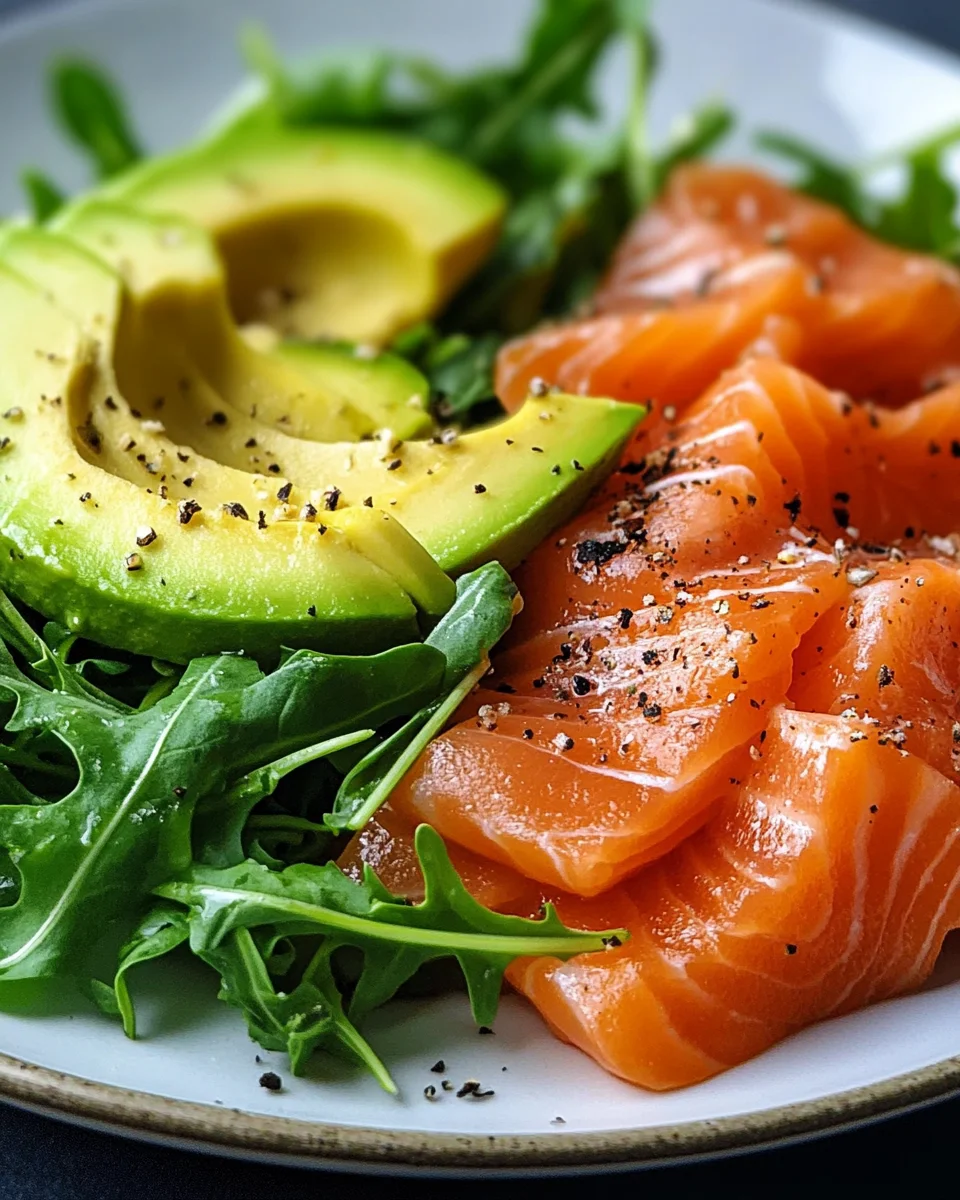Smoked Salmon, Avocado, and Arugula Salad