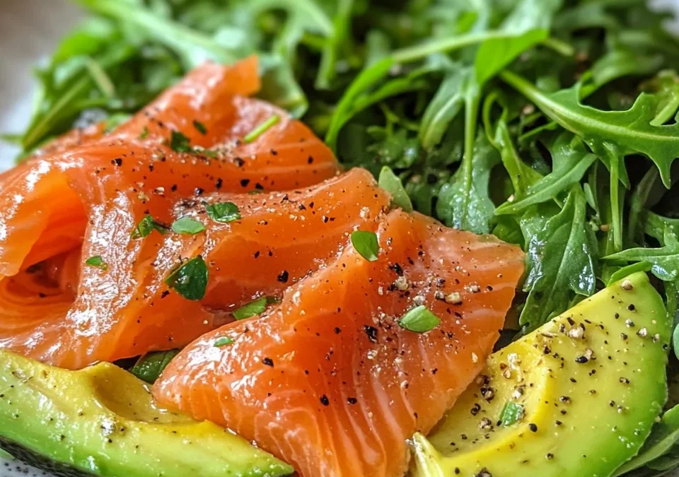 Smoked Salmon, Avocado, and Arugula Salad