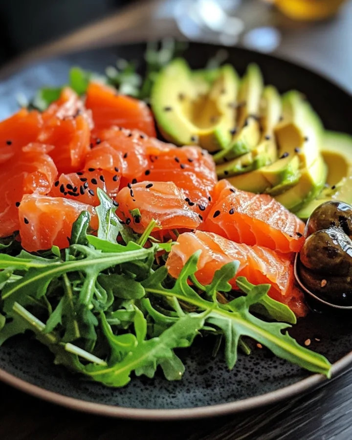Smoked Salmon, Avocado, and Arugula Salad