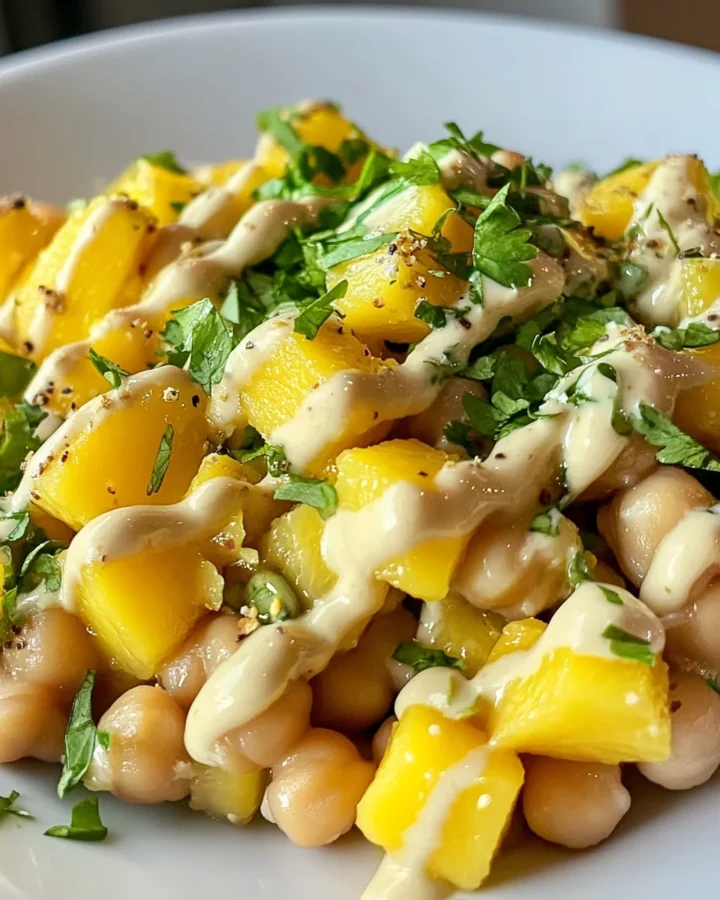 Spiced Chickpea & Mango Salad with Lime Tahini Dressing