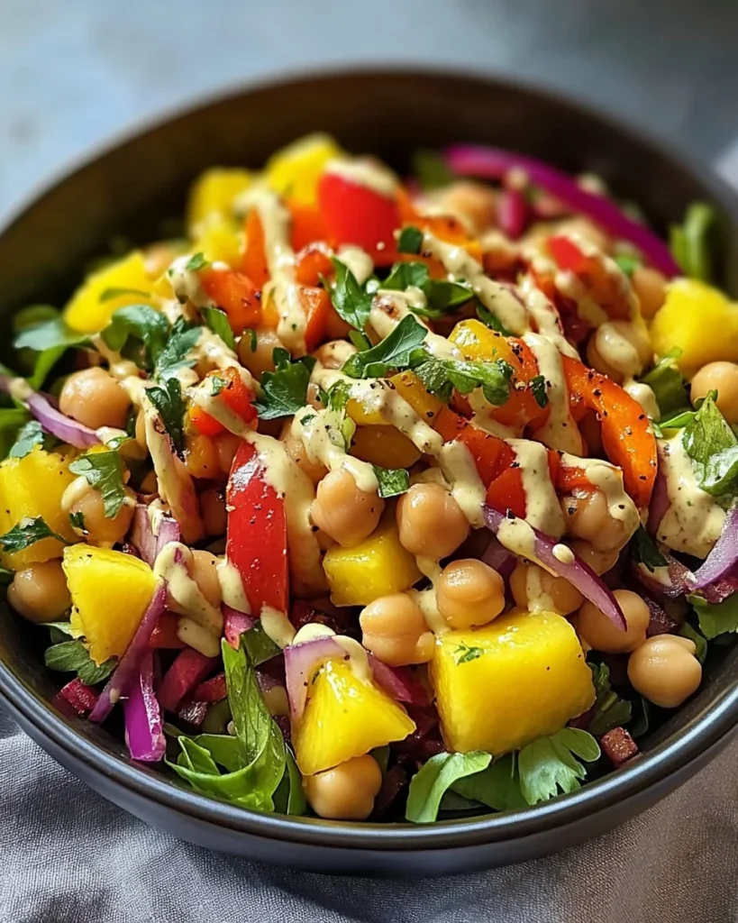 Spiced Chickpea & Mango Salad with Lime Tahini Dressing
