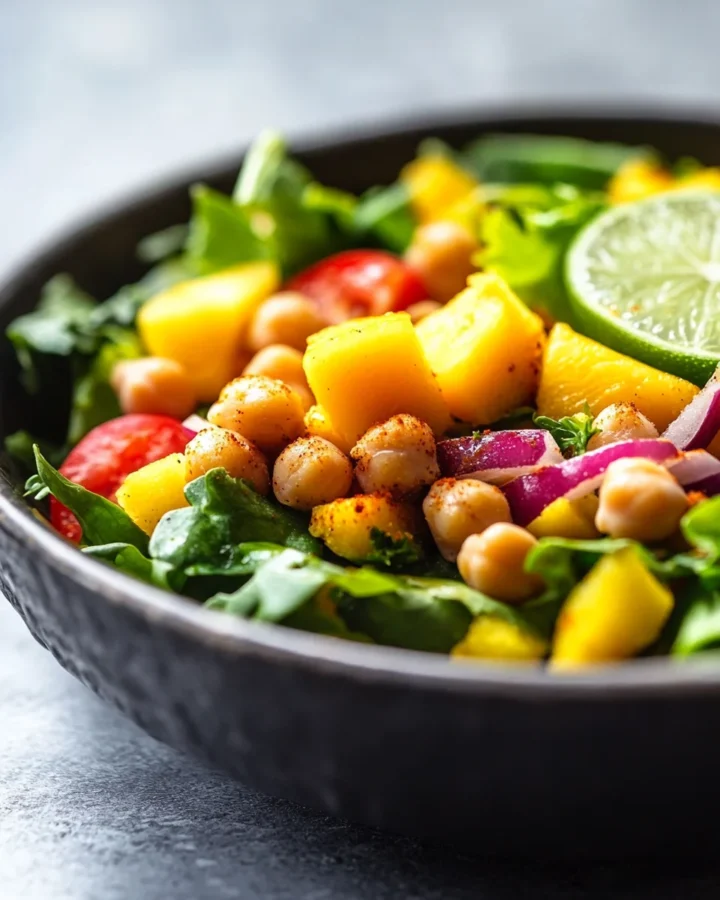 Spiced Chickpea & Mango Salad with Lime Tahini Dressing