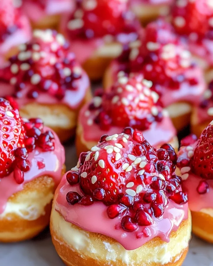 Strawberry Cheesecake Stuffed Donut Holes