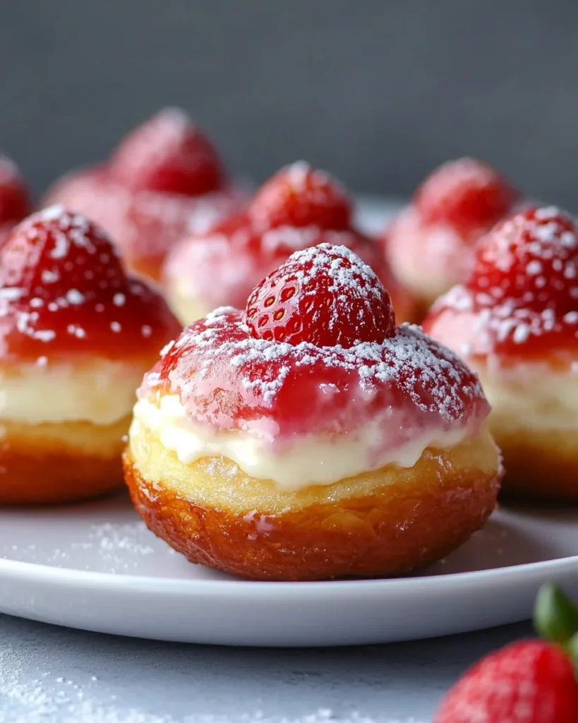 Strawberry Cheesecake Stuffed Donut Holes