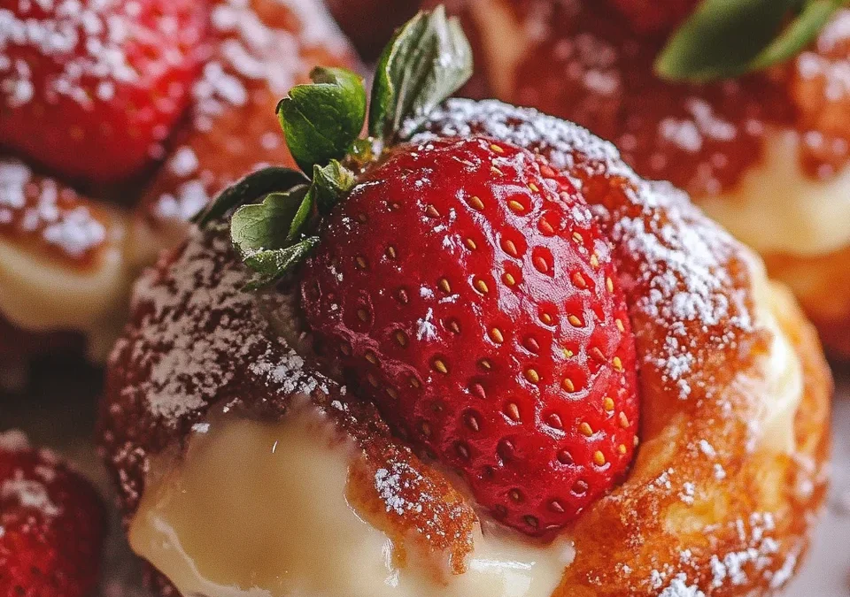 Strawberry Cheesecake Stuffed Donut Holes