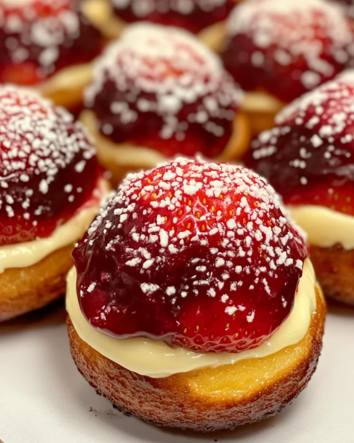 Strawberry Cheesecake Stuffed Donut Holes
