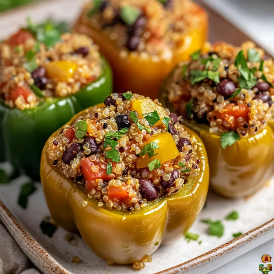 Stuffed Bell Peppers with Quinoa and Black Beans