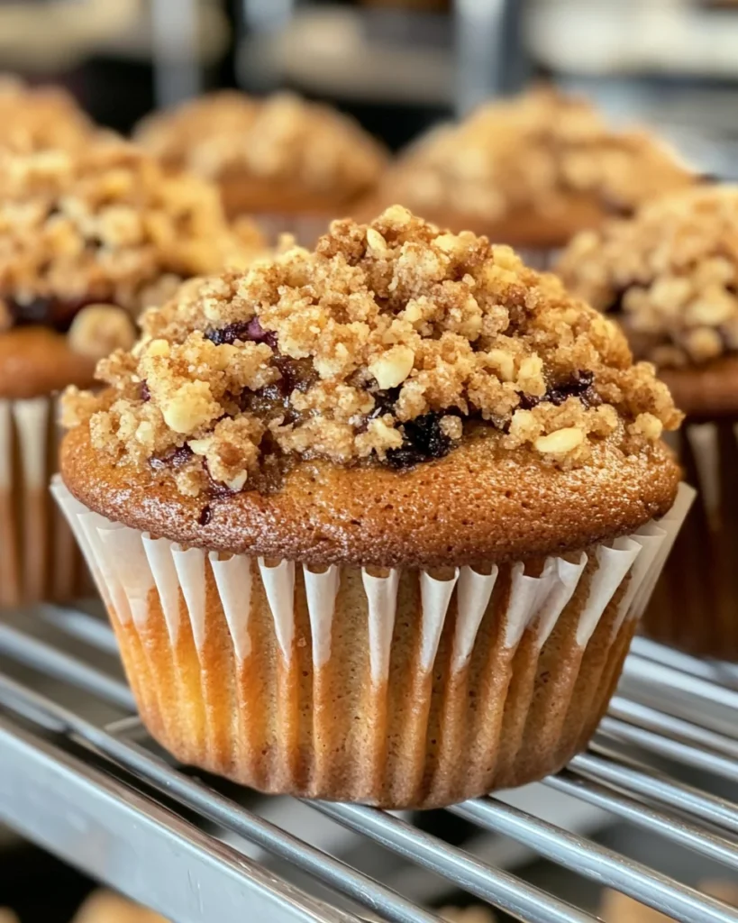 Whole Grain Blueberry Muffins with Streusel Topping