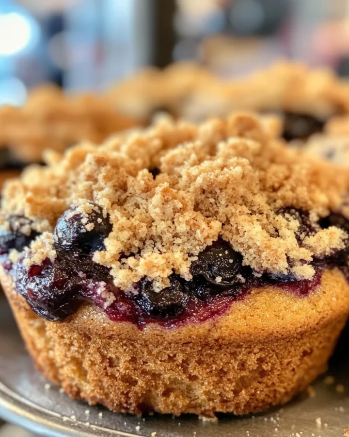 Whole Grain Blueberry Muffins with Streusel Topping