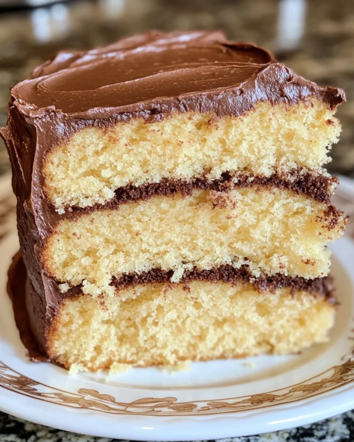 Yellow Pound Cake with Chocolate Frosting