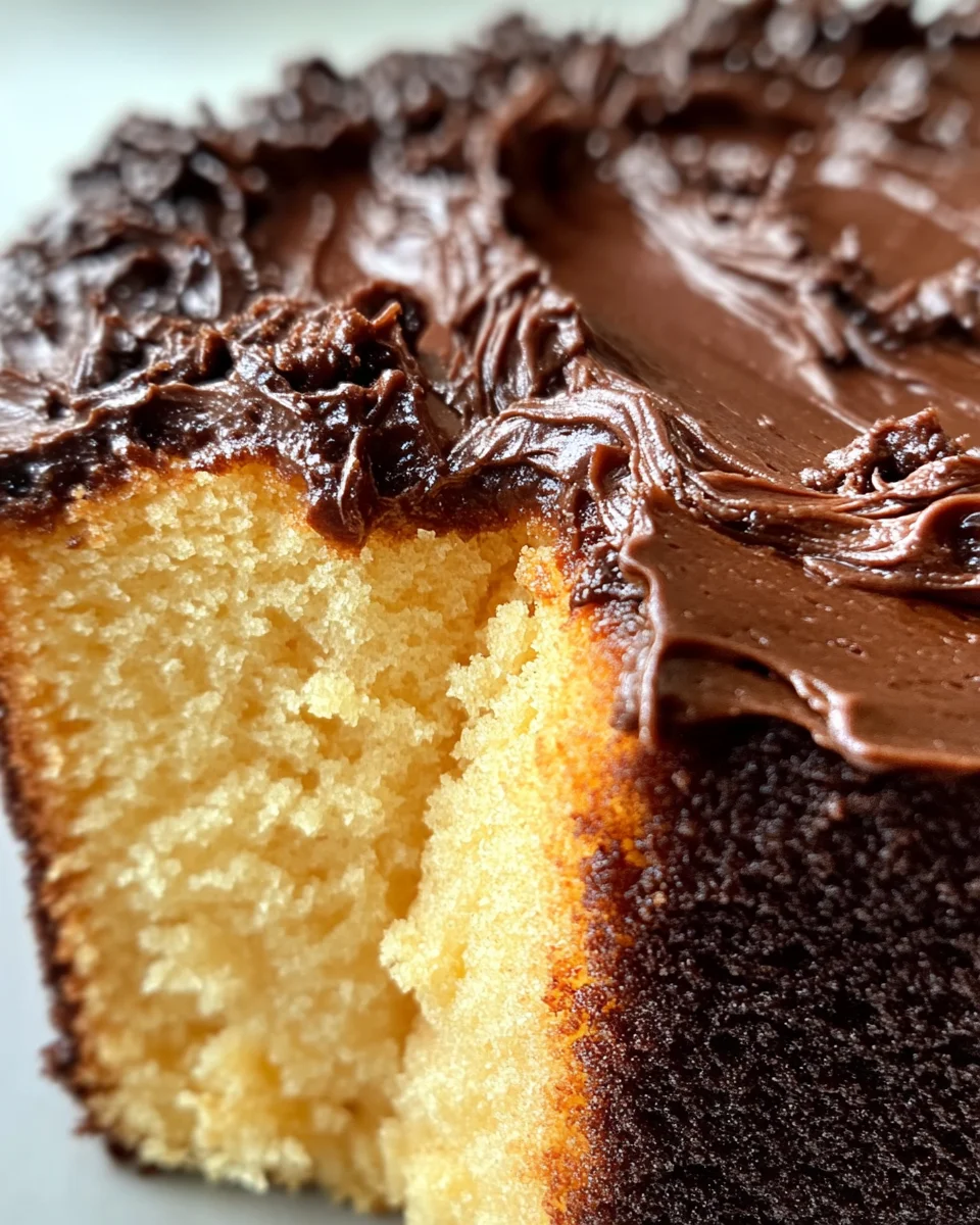 Yellow Pound Cake with Chocolate Frosting