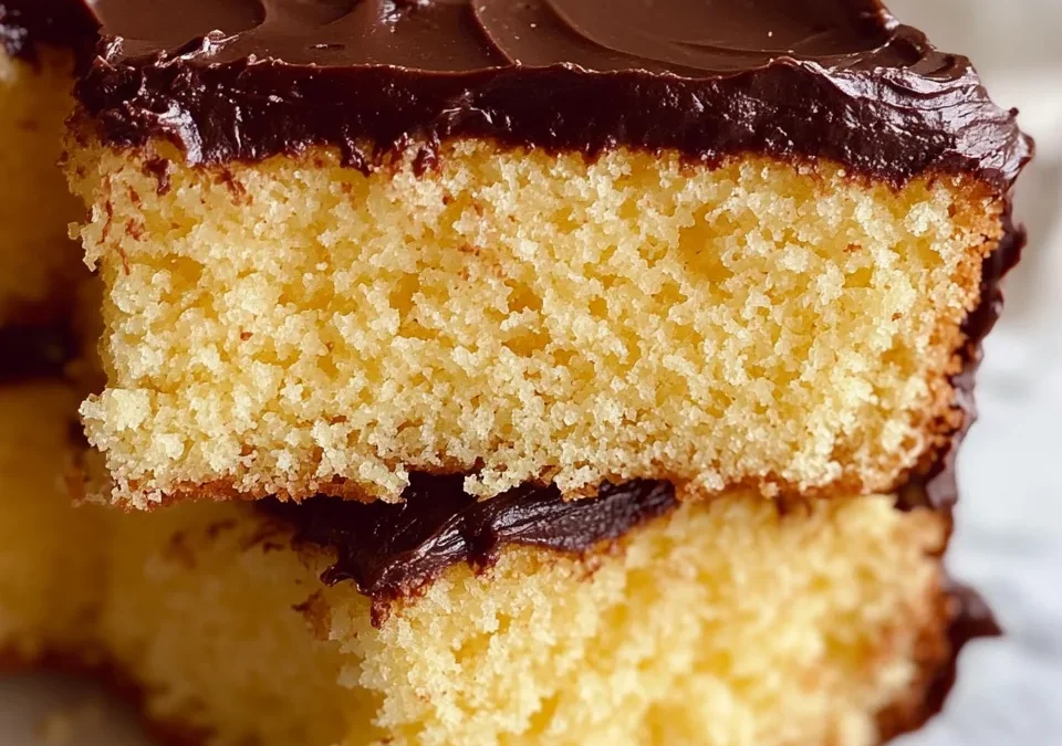 Yellow Pound Cake with Chocolate Frosting