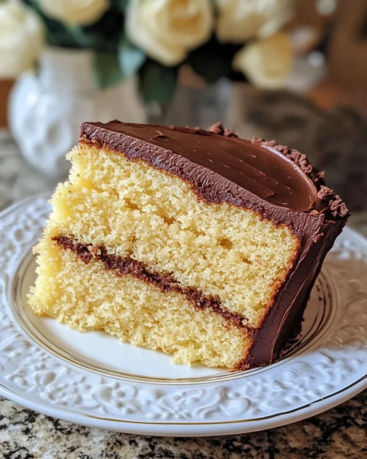 Yellow Pound Cake with Chocolate Frosting