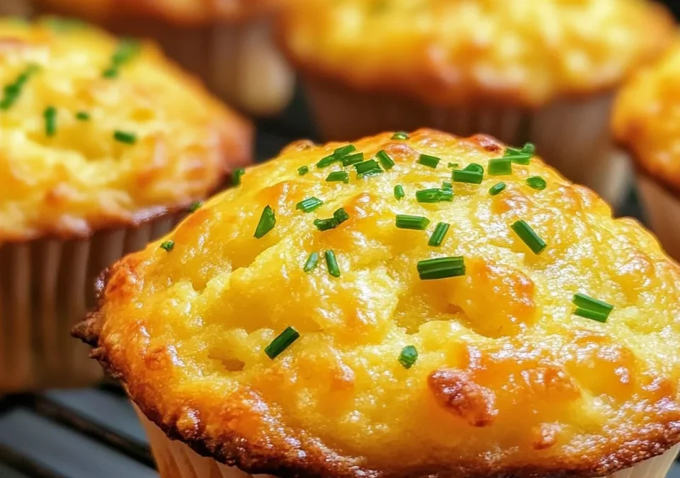 Zucchini and Cheddar Muffins with Chive Butter