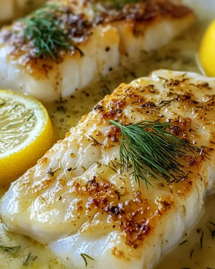 Baked Cod with Lemon-Dill Sauce