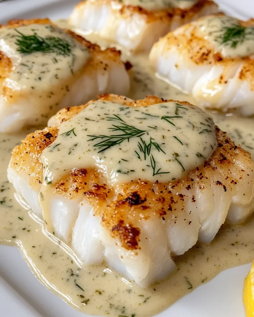 Baked Cod with Lemon-Dill Sauce