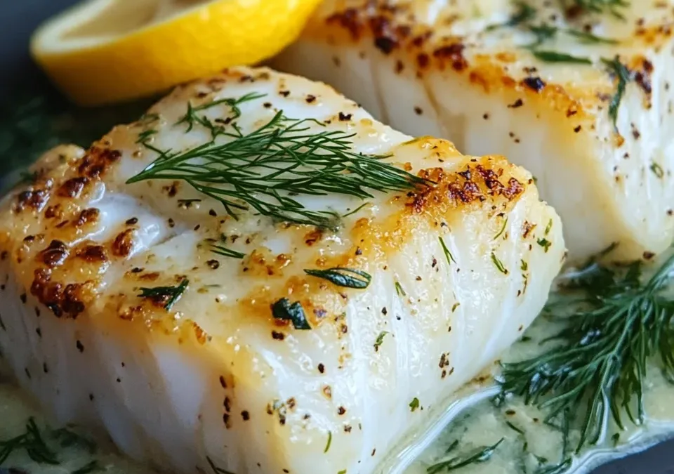 Baked Cod with Lemon-Dill Sauce