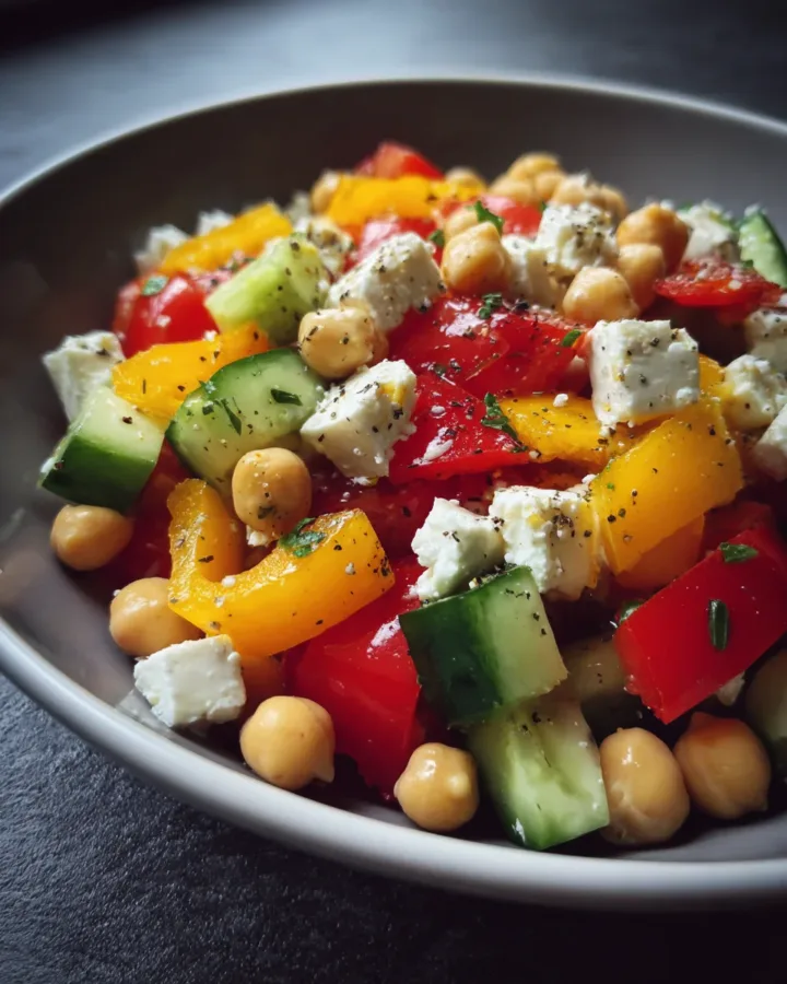 Bell Pepper & Feta Chickpea Salad